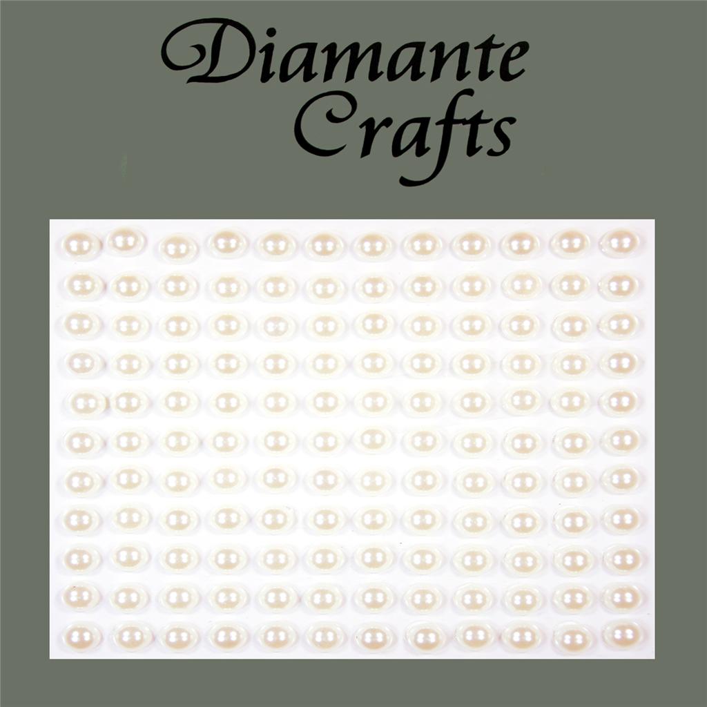 132 x 5mm Ivory Pearl Self Adhesive Diamante