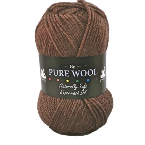 Cygnet PURE WOOL Knitting Yarn Mocha 972