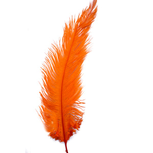 Diamante Crafts Ostrich Feathers 10" - 12" / 25cm- 30cm - Plume Fluffy - Orange
