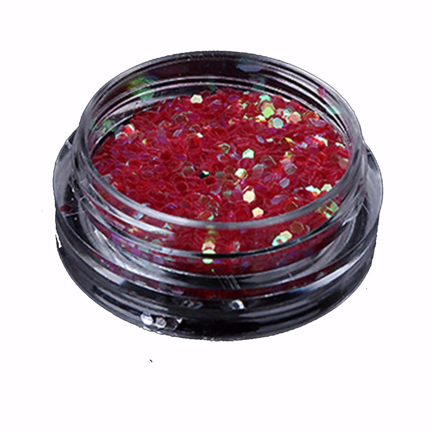 1mm Red Hexagon Glitter