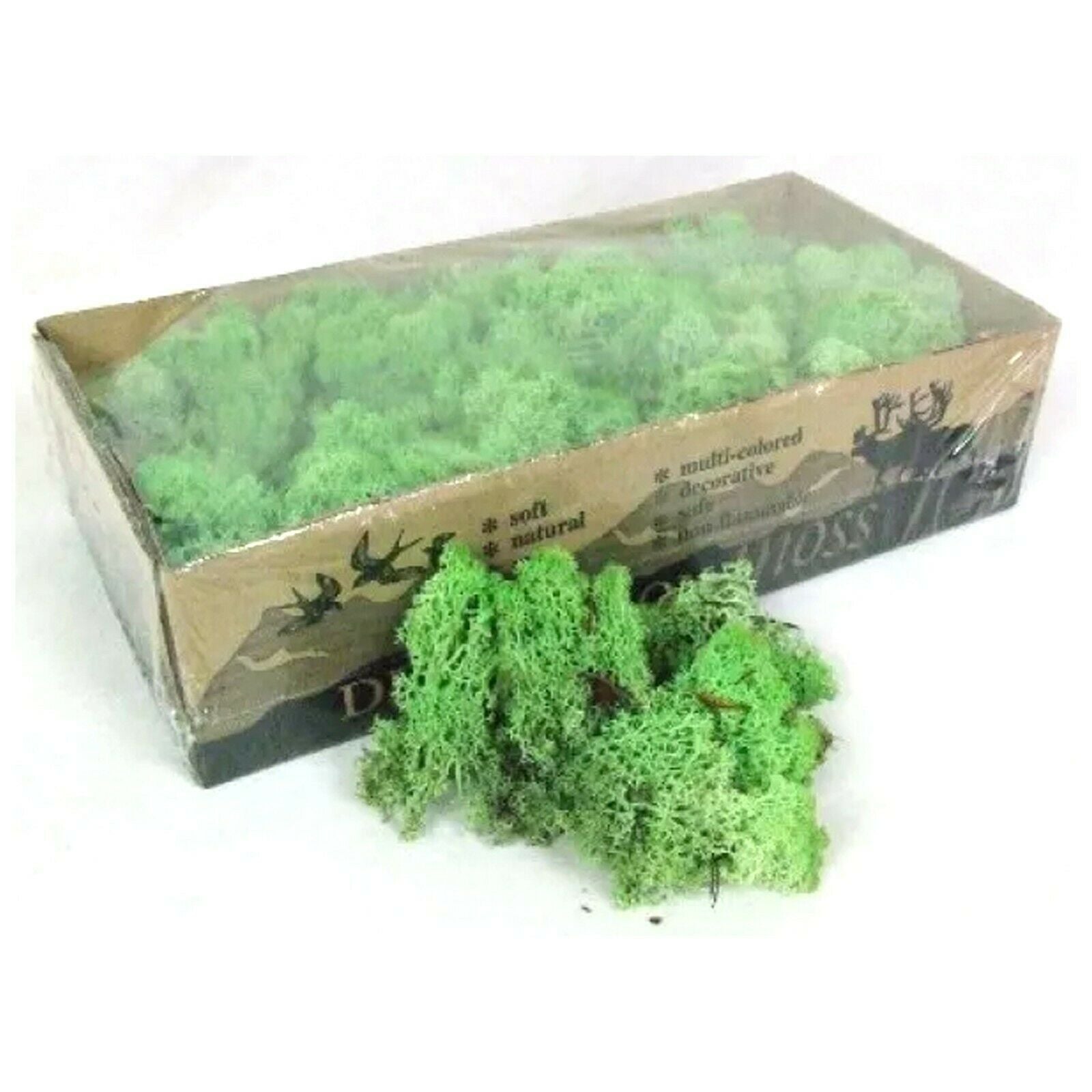 Moss - Norwegian Reindeer - Natural Preserved Dried - Mint Green - Choose Weight