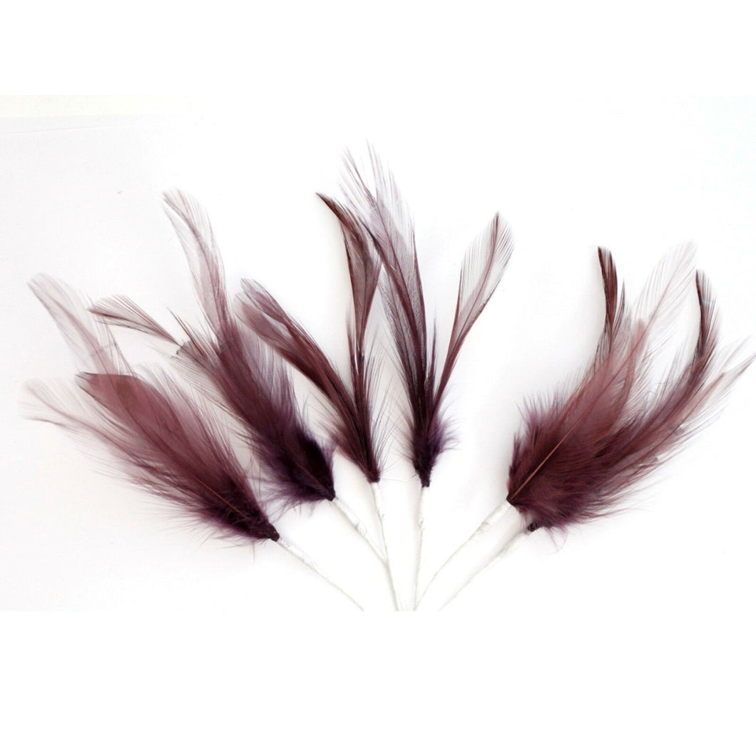 Aubergine Narrow Feathers