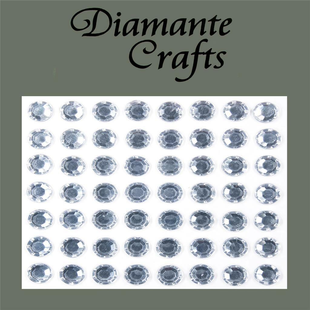 56 x 8mm Clear Self Adhesive Diamante