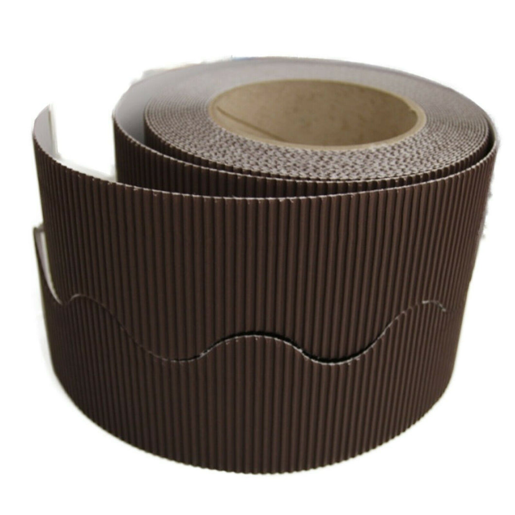 Border Rolls - Scalloped Wavy Edge Display - Corrugated Card - Chocolate - s