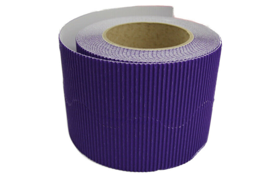 Border Rolls - Scalloped Wavy Edge Display - Corrugated Card - Purple - s
