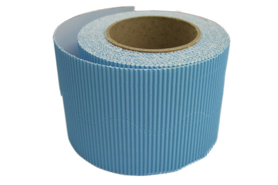 Border Rolls - Scalloped Wavy Edge Display - Corrugated Card - Sky Blue- s