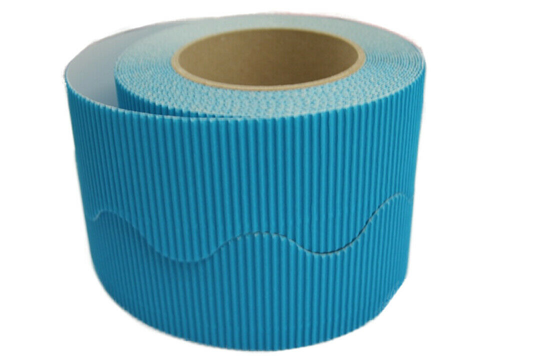 Border Rolls - Scalloped Wavy Edge Display - Corrugated Card - Turqouise - s