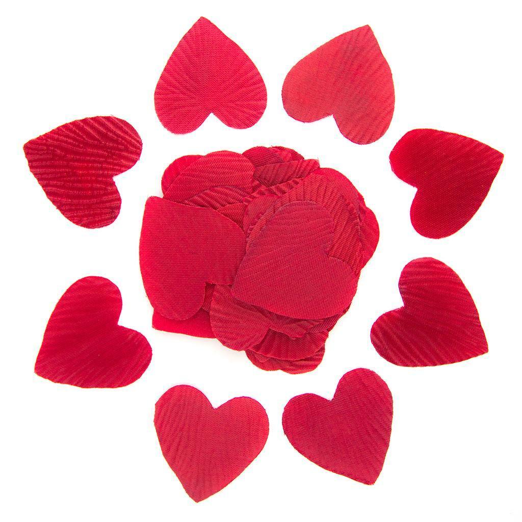 Burgundy Heart Shaped Silk Petals