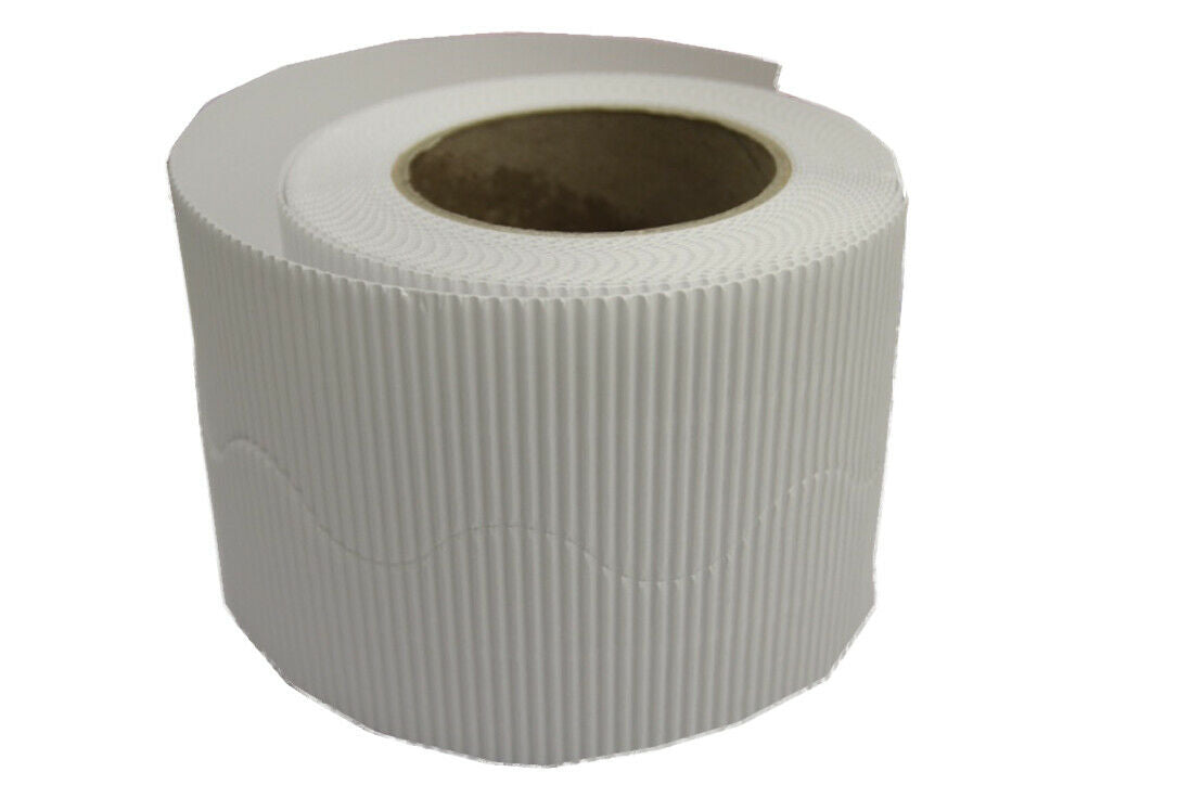 Border Rolls - Scalloped Wavy Edge Display - Corrugated Card - White - s