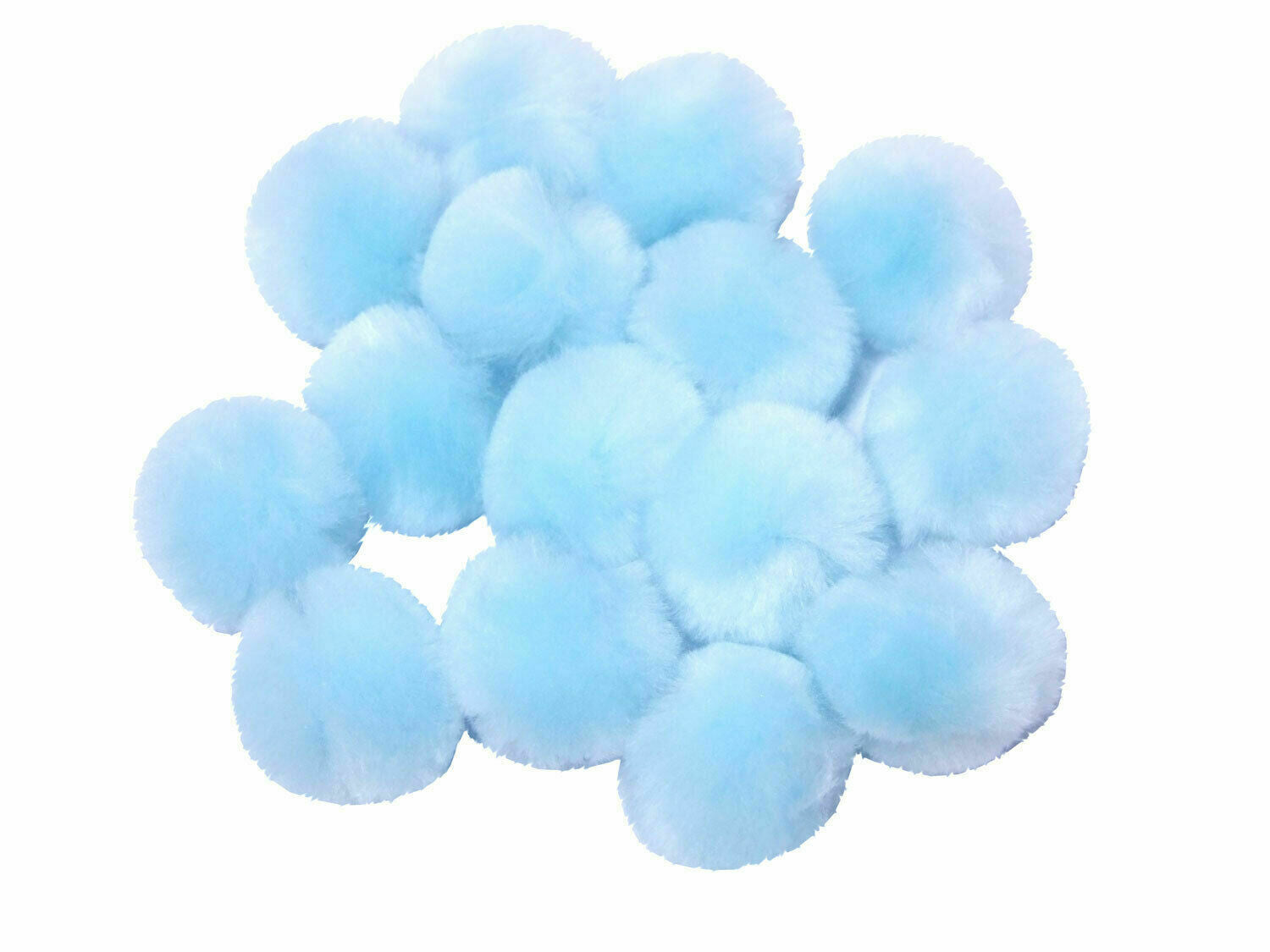 25mm Pom Poms 2.5cm - Baby Blue