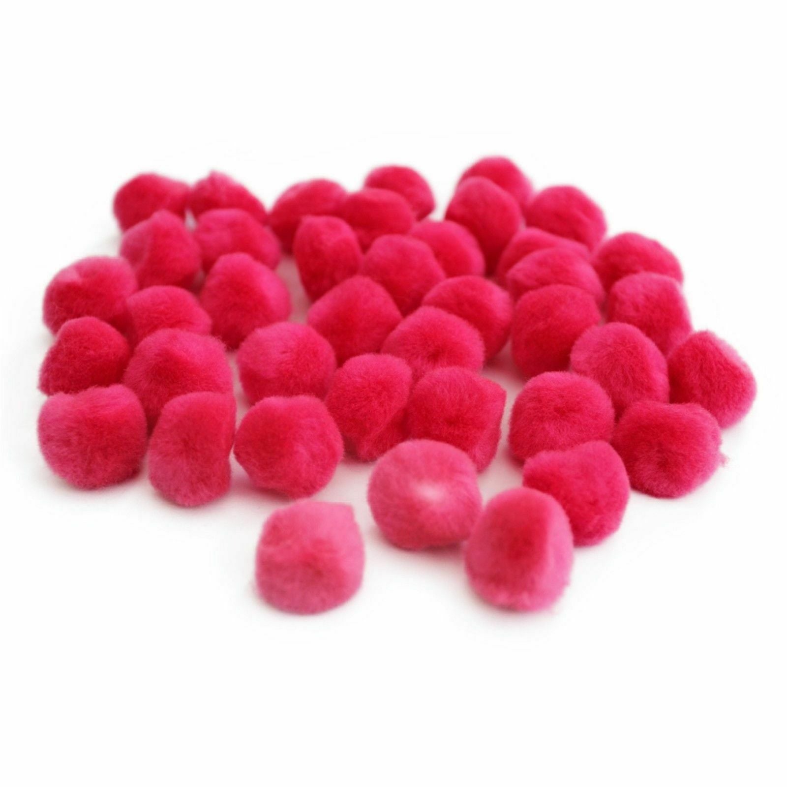 25mm Pom Poms 2.5cm - Bright Pink