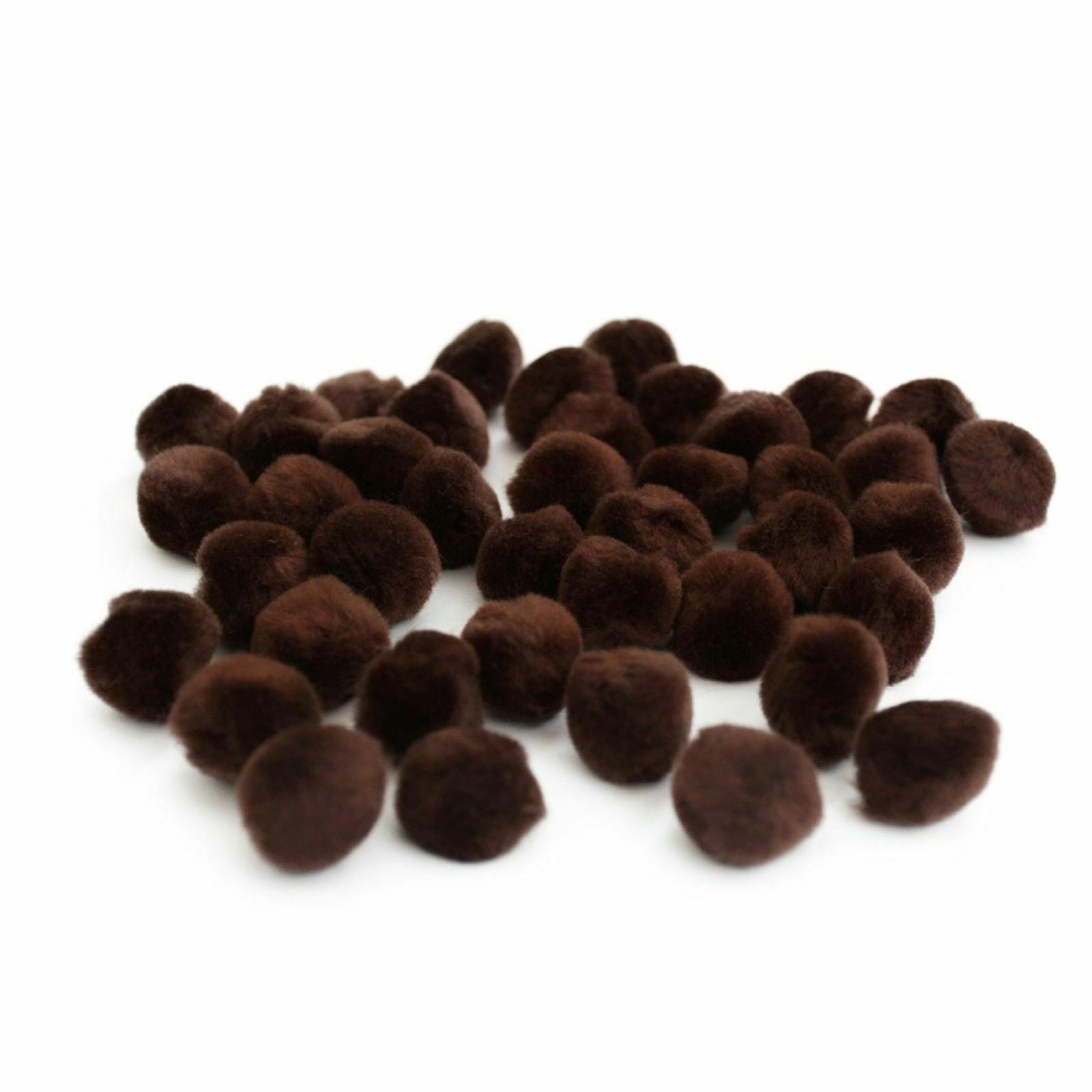 25mm Pom Poms 2.5cm - Brown
