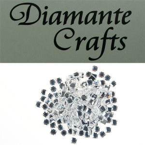 200 x 4mm Clear Diamante Loose Square Flat Back Rhinestone Craft Embellishments
