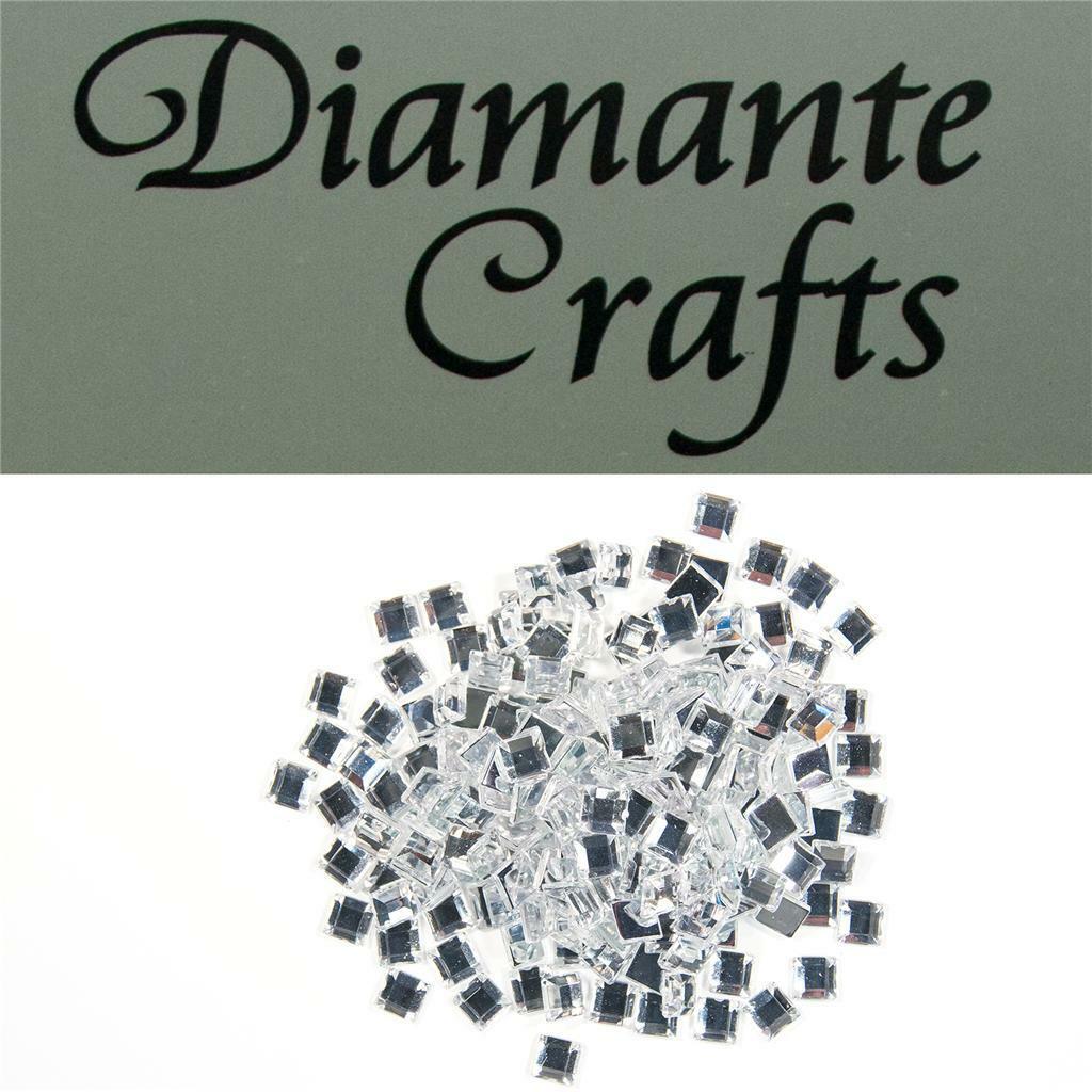 200 x 4mm Clear Diamante Loose Square Flat Back Rhinestone Craft Embellishments