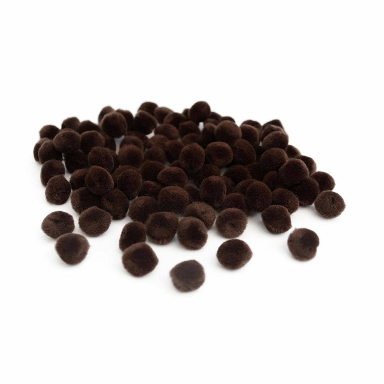 12mm Pom Poms 1.2cm - Brown 100 Pack