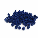 12mm Pom Poms 1.2cm - Royal Blue Glitter 100 Pack