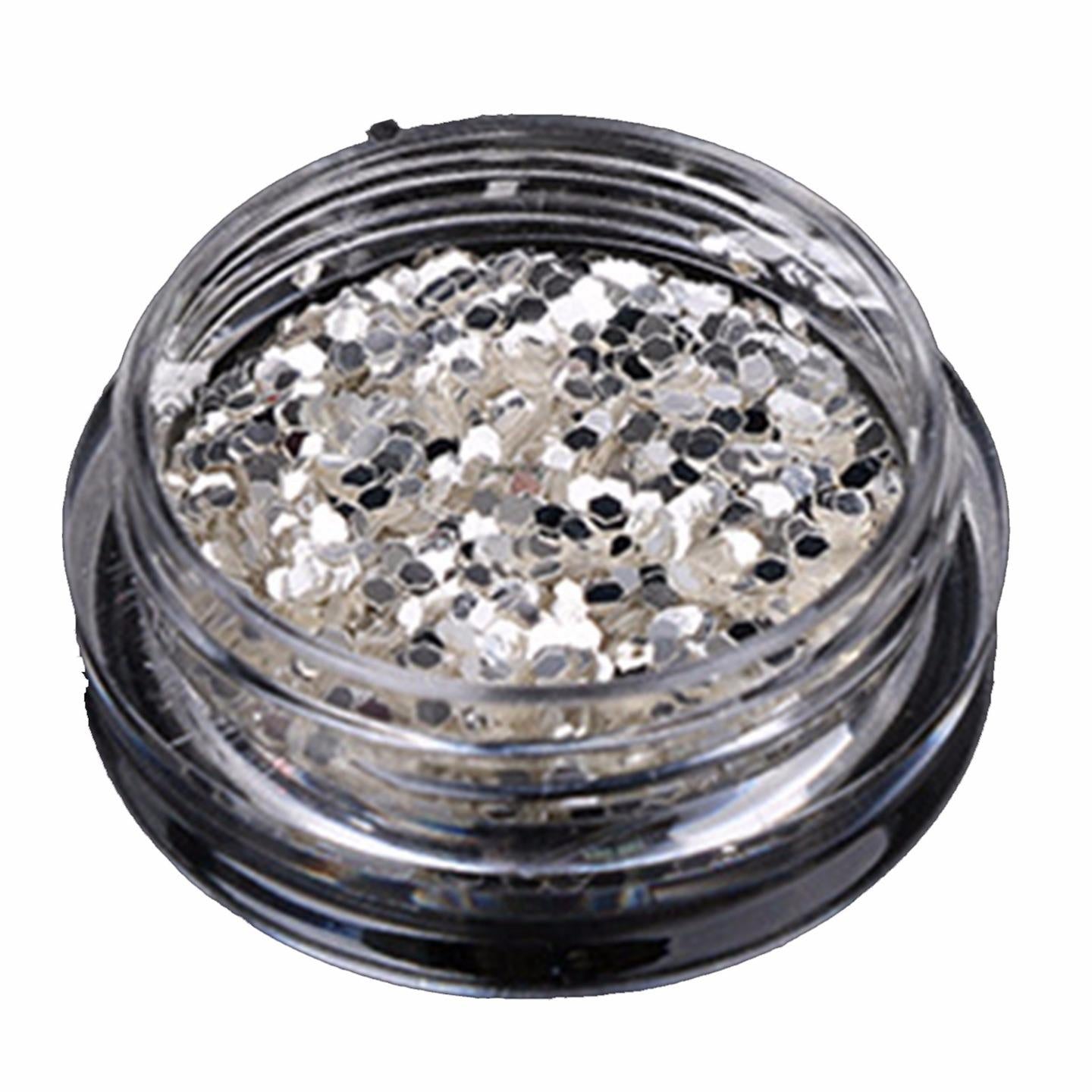 1mm Silver Hexagon Glitter