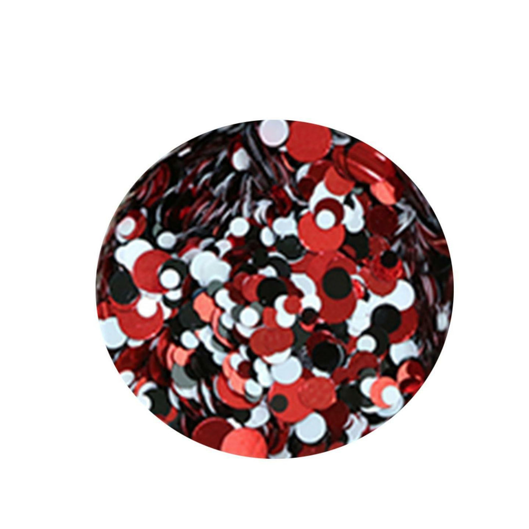 Silver, Red and Black Mixed Circle Glitter