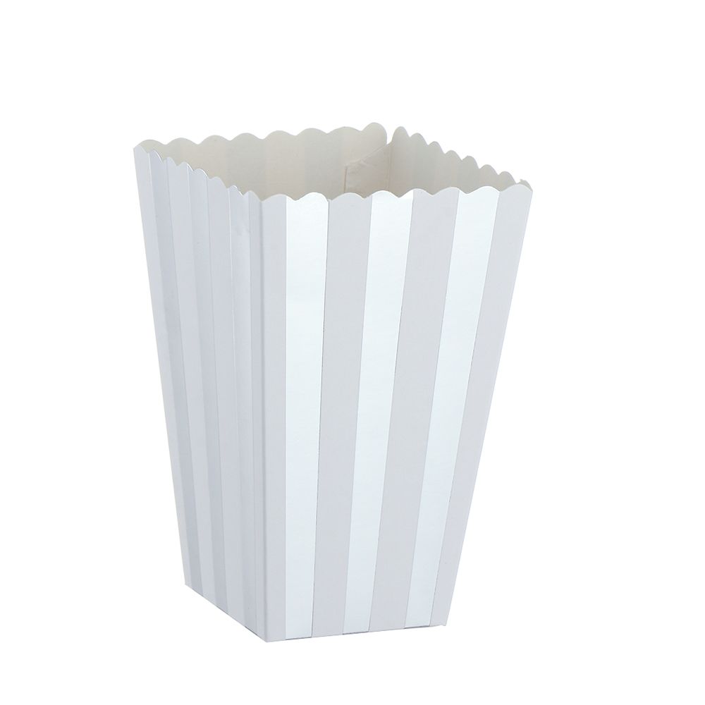Silver Striped PopCorn Box