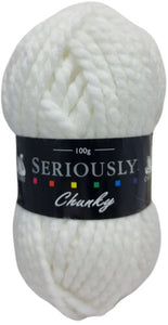 Cygnet SERIOUSLY CHUNKY Plains - White 208 Knitting Yarn