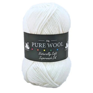 Cygnet PURE WOOL Knitting Yarn White 208
