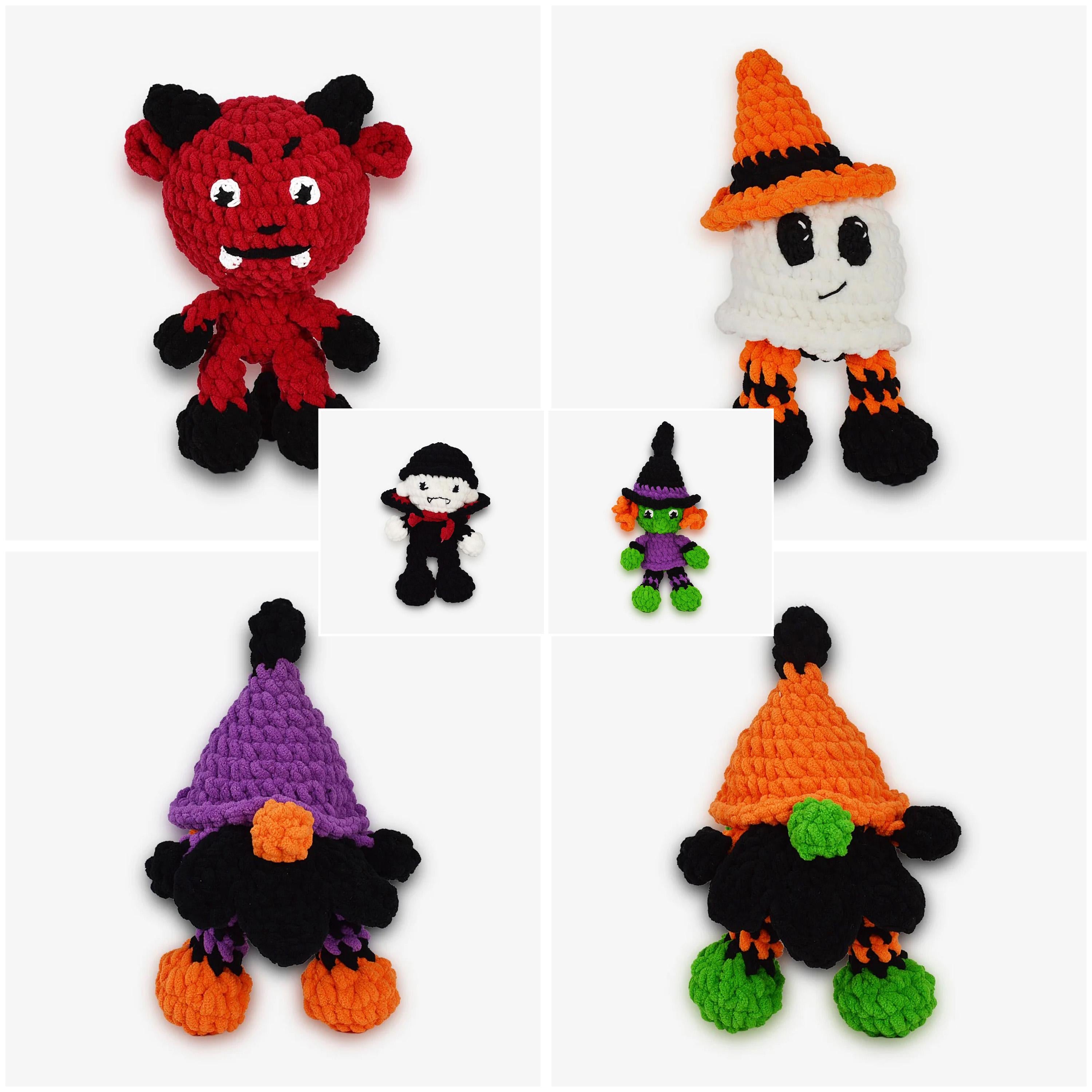 Knitty Critters - Halloween - DIY Amigurumi Crochet Kit Bundle