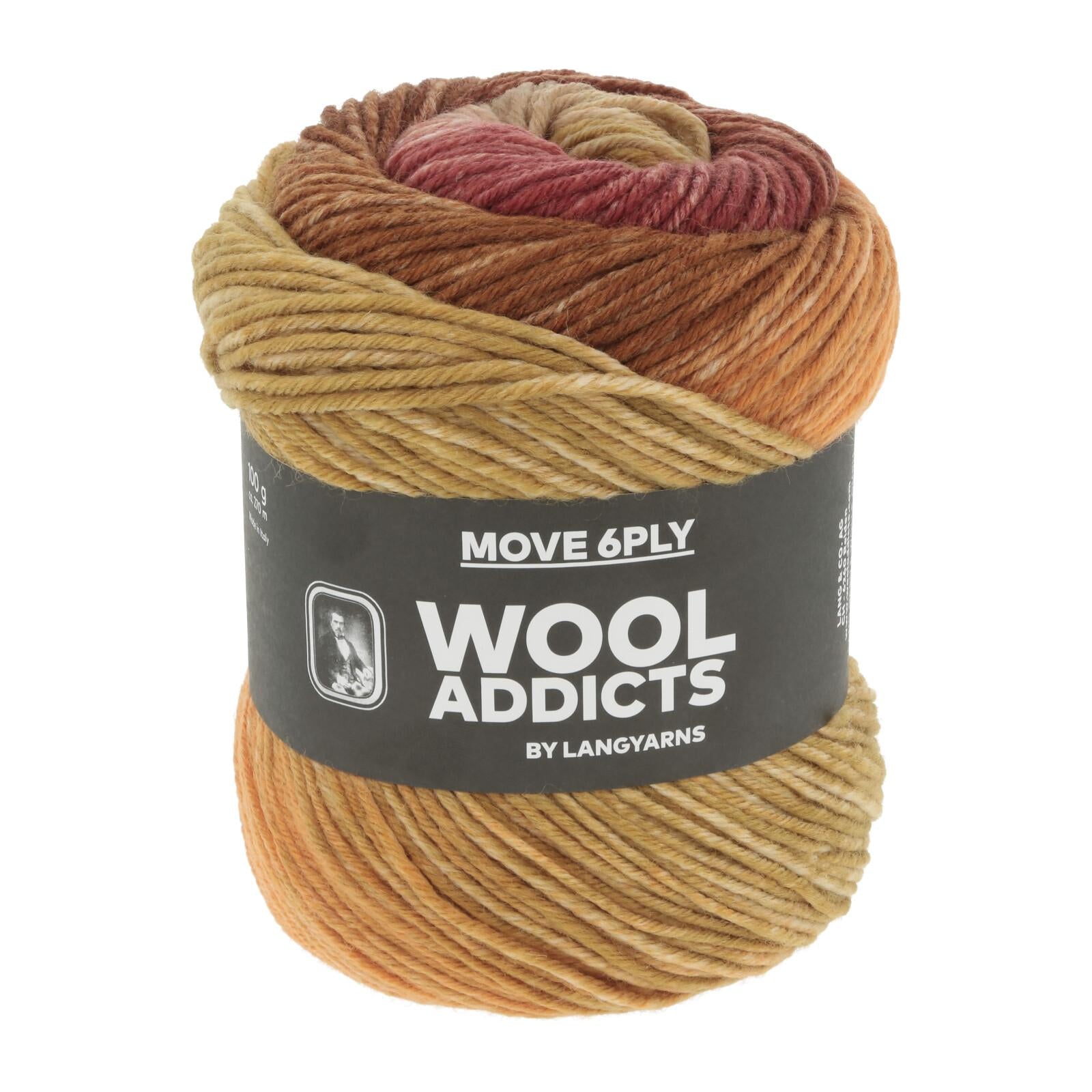 Move 6ply Wooladdicts langyarns, 100g, 270m, 75% merino, 25% nylon