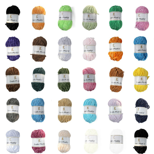 Knit co Lush Plushy / Chenille Chunky - 100g: 100% Polyester