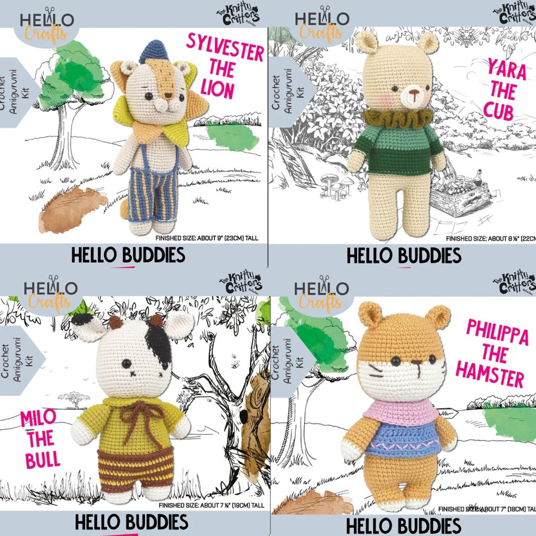 Knitty Critters - Hello Buddies - DIY Amigurumi Crochet Kit