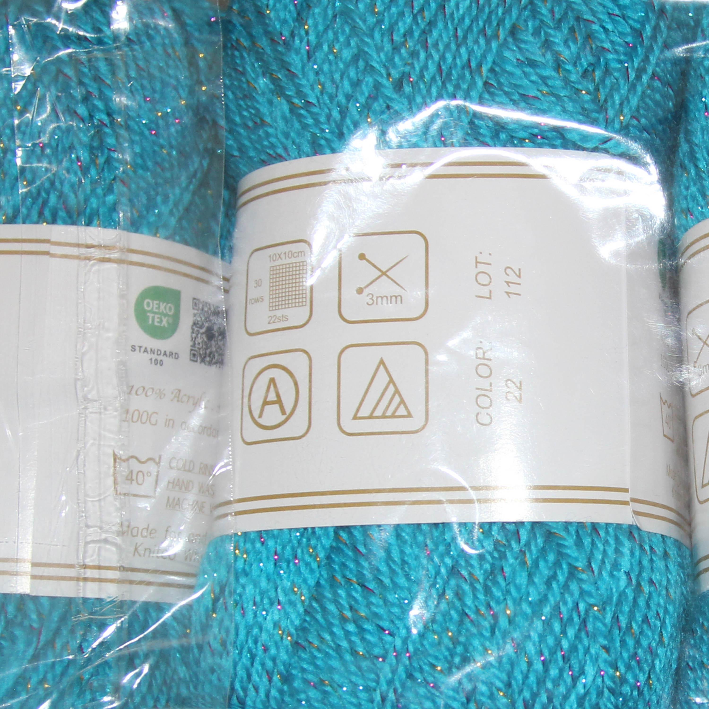 Knit co Glittery PACK OF 5 Yarn / Glitter DK - 100g