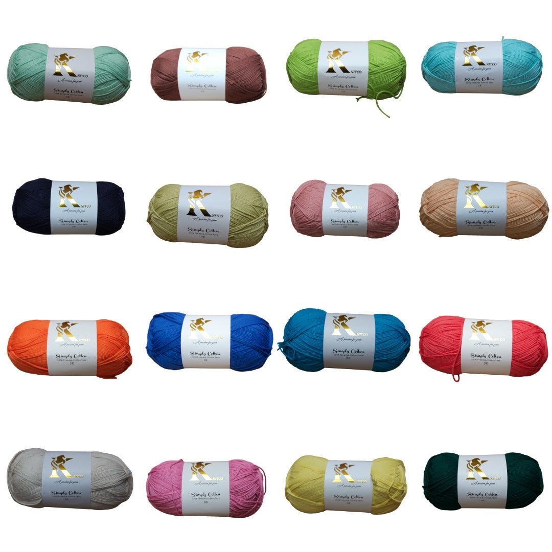 KnitCo Simply Cotton - 100g, 250m, 100% Cotton