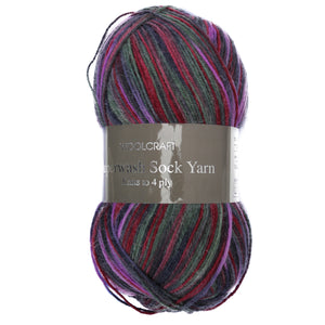 Woolcraft Superwash Sock Yarn 4Ply 100g - Harlequin