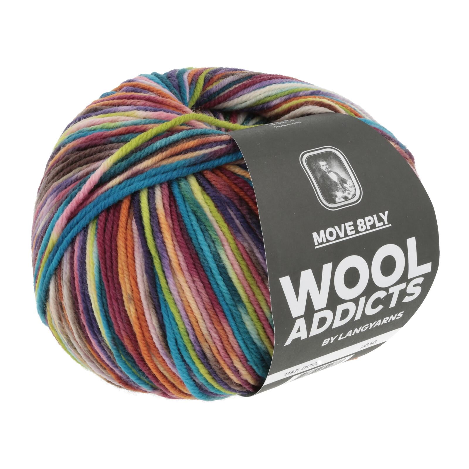 Move 8ply Wool Addicts, 150g, 300m, 25% nylon, 75% virgin merino