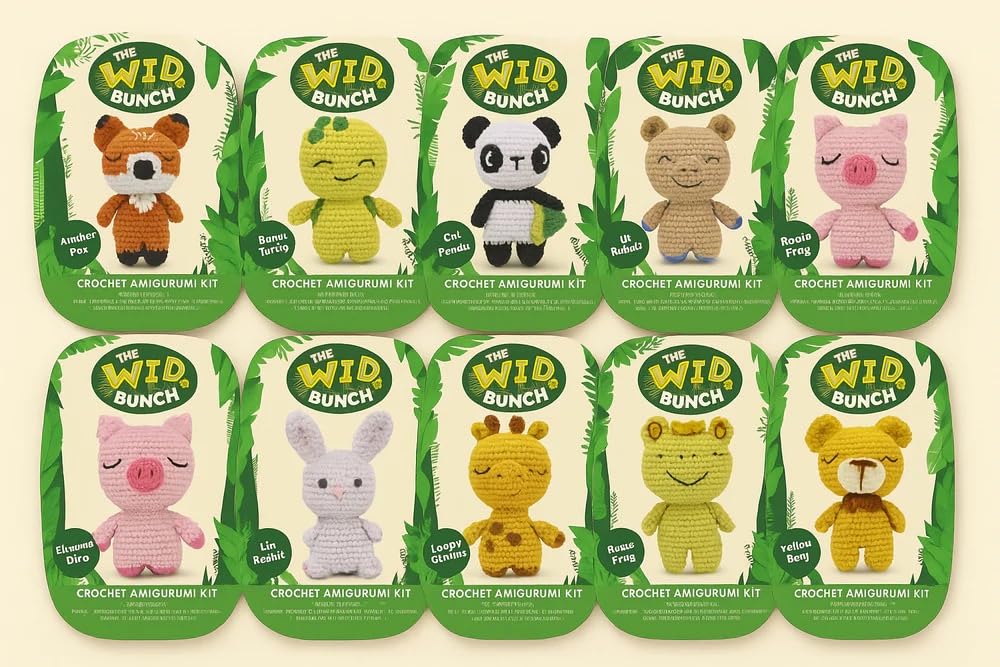 Diamante Crafts Knitty Critters - The Wild Bunch - Amigurumi Crochet Kit