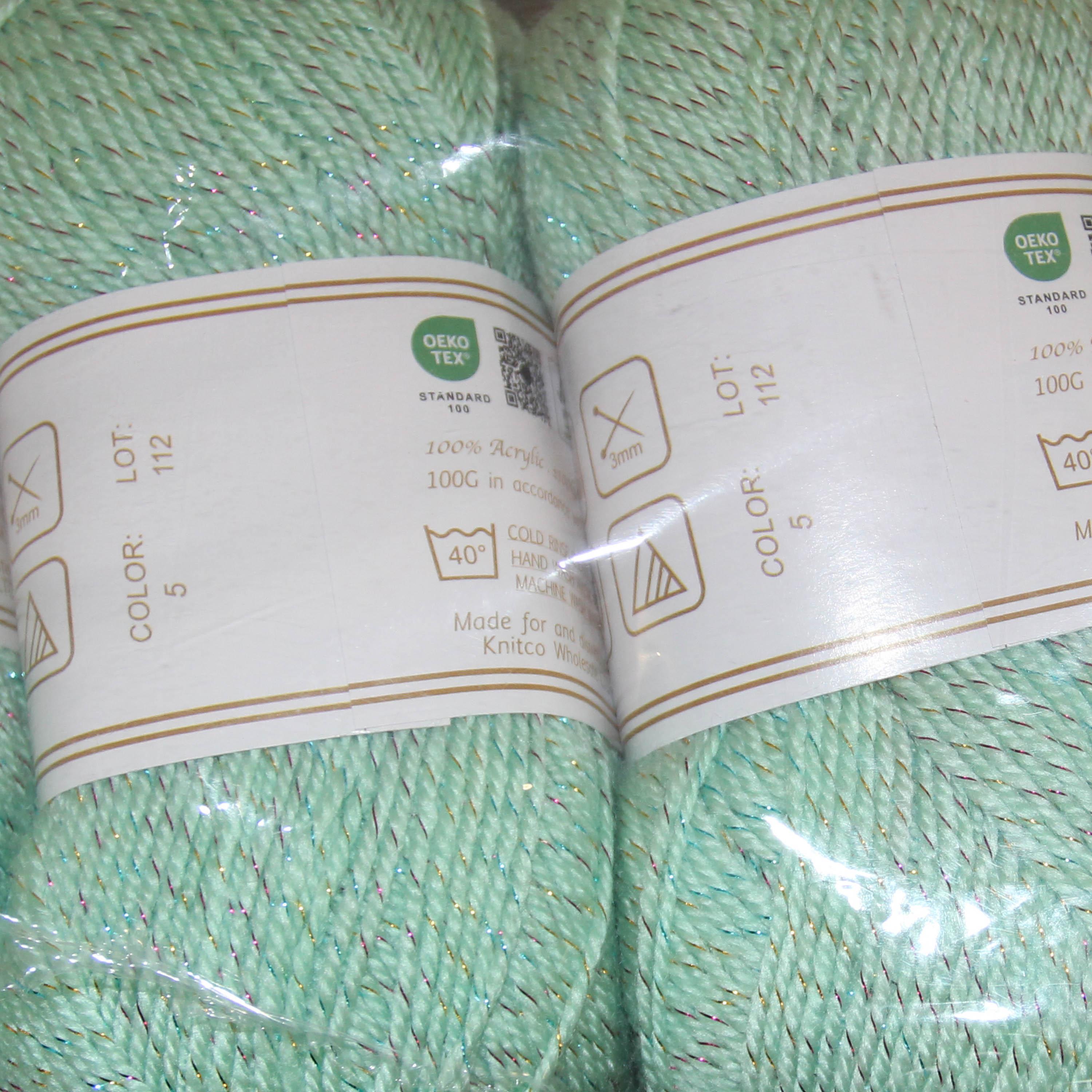 Knit co Glittery PACK OF 5 Yarn / Glitter DK - 100g