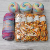 Benny Wenny Bundle Battle - You will receive 5 x  Acrylic Hanks / 3 x Northern Lights / 1 x Aran Stripes