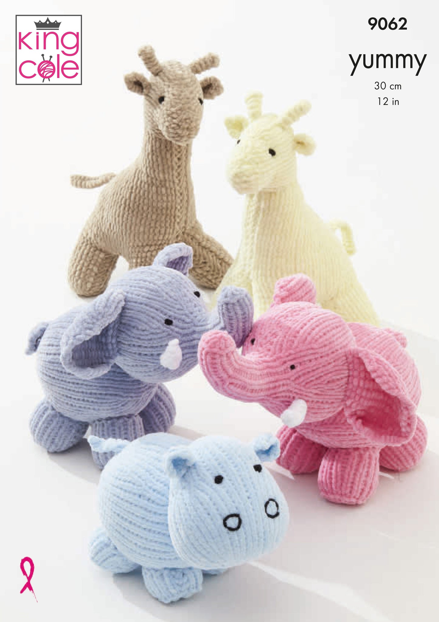 King Cole YUMMY KNITTING PATTERNS - 9062 Elephant / Giraffe / Hippo