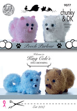 King Cole / TINSEL CHUNKY KNITTING PATTERN - 9077 Pomeranian Dogs