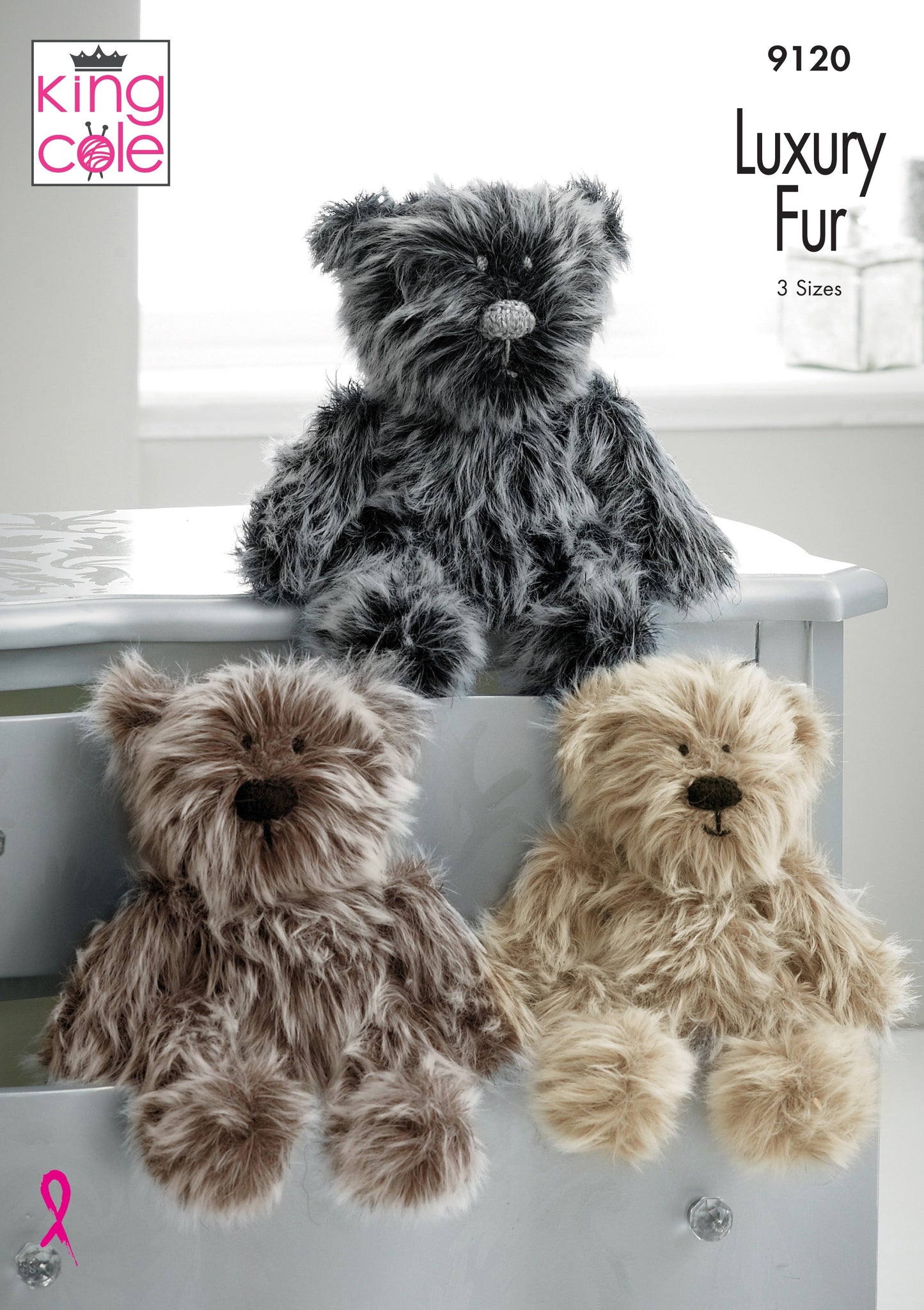 King Cole LUXURY FUR KNITTING PATTERNS - 9120 Teddy Bears