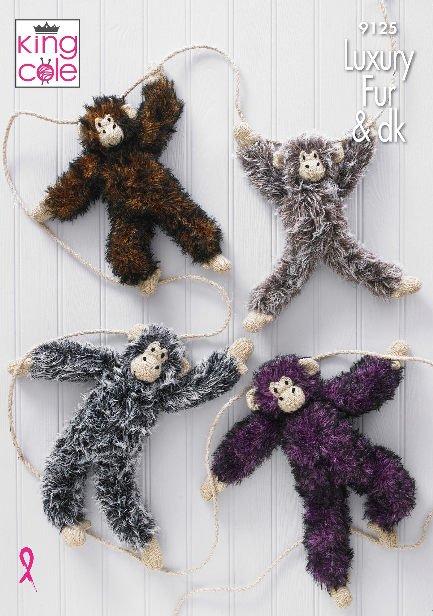 King Cole LUXURY FUR KNITTING PATTERNS - 9125 Chimpanzees