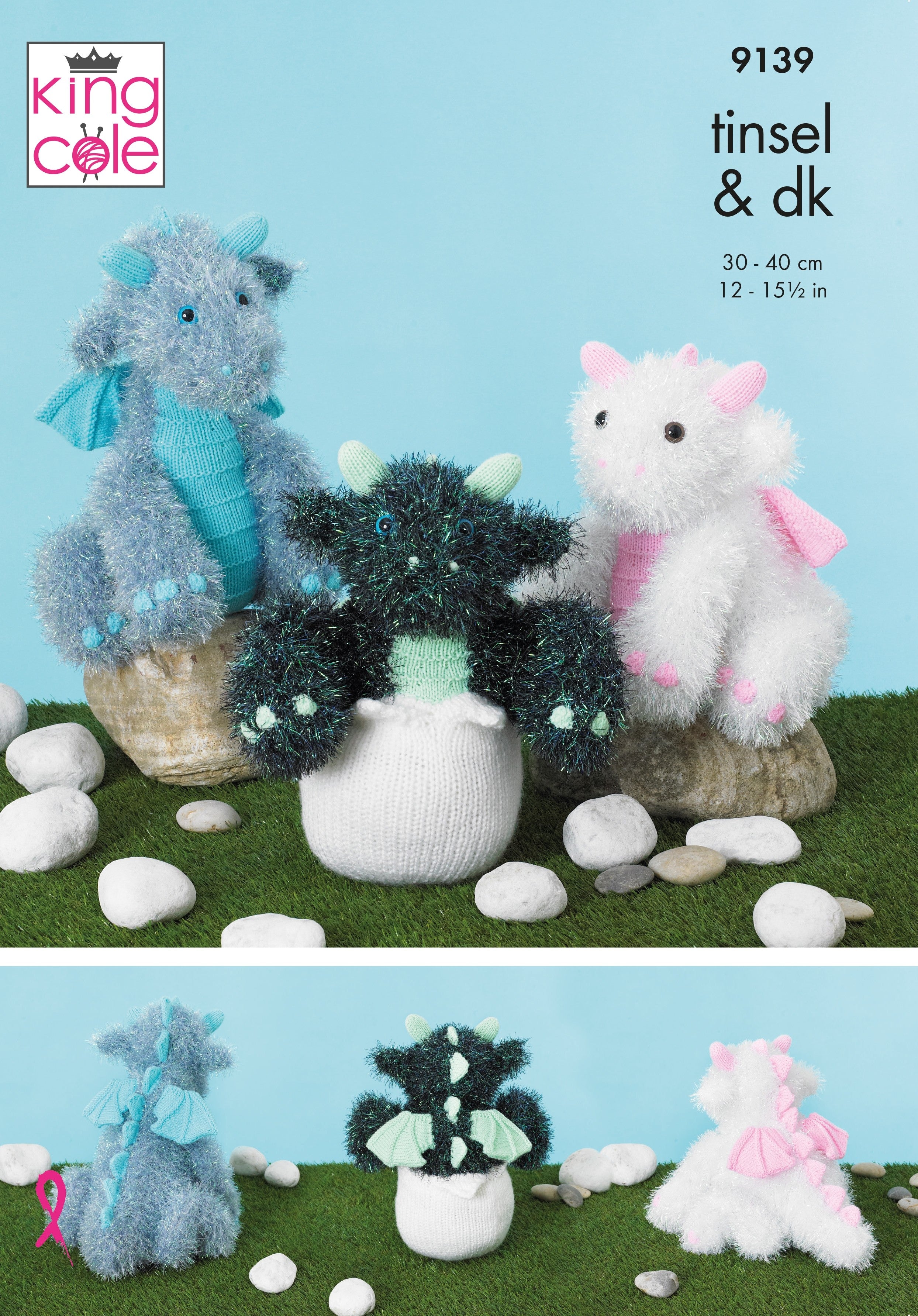 King Cole / TINSEL CHUNKY KNITTING PATTERN - 9139 Dragons