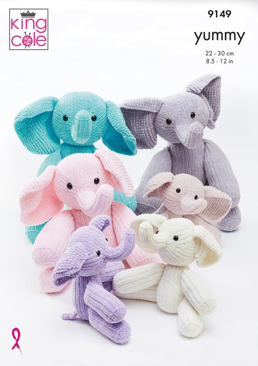 King Cole YUMMY KNITTING PATTERNS - 9149 Elephants