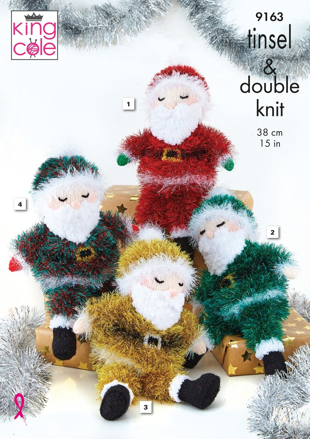 King Cole / TINSEL CHUNKY KNITTING PATTERN - 9163 Santa