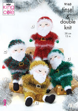 King Cole / TINSEL CHUNKY KNITTING PATTERN - 9163 Santa