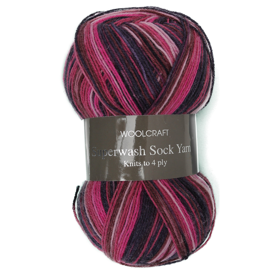 Woolcraft Superwash Sock Yarn 4Ply 100g - Palsley