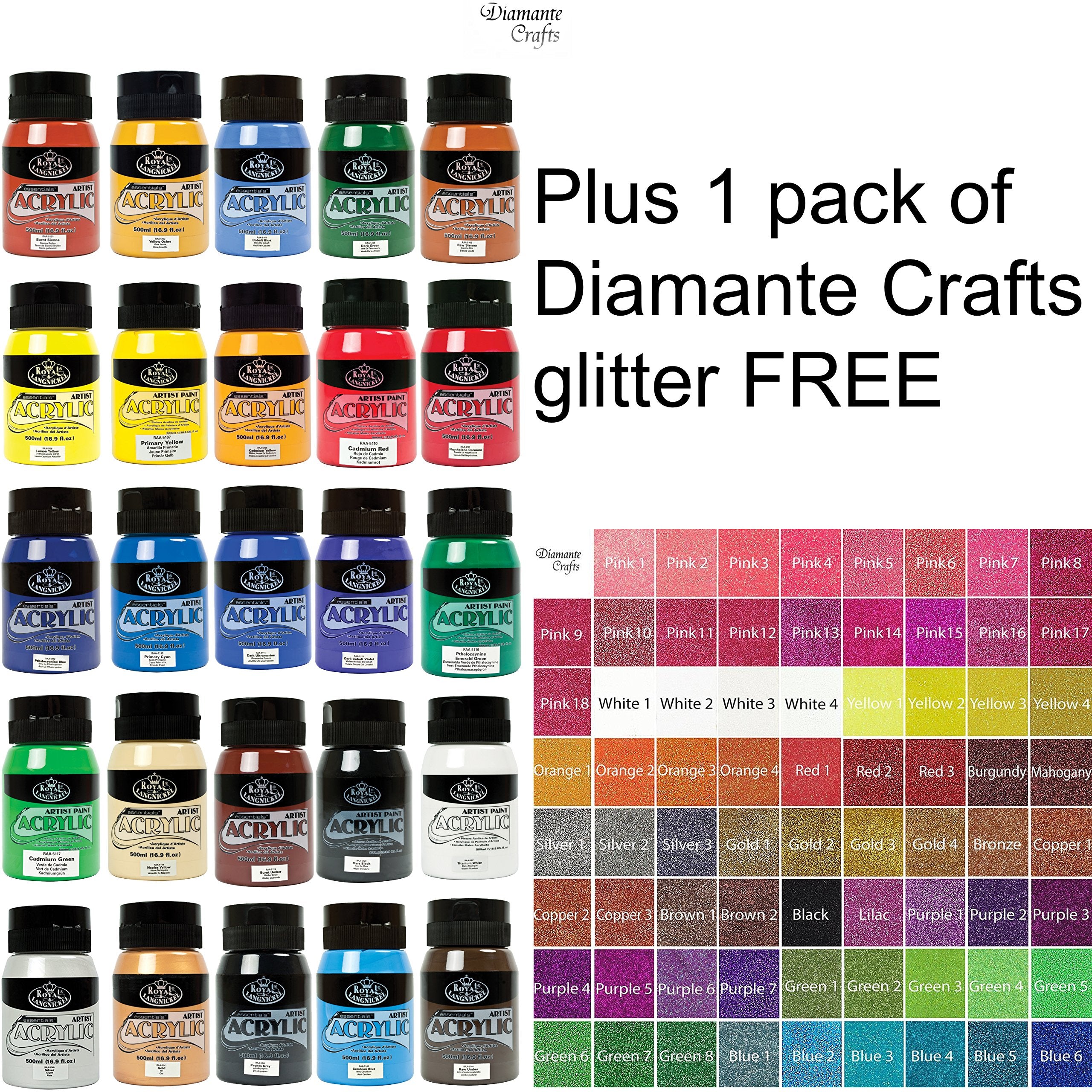Royal & Langnickel  500ml Essentials Tubs Acrylic Paint Jars - 27 Colours