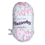 James C. Brett Flutterby Pattern Chenille Chunky - B53 Pink / Grey Spot