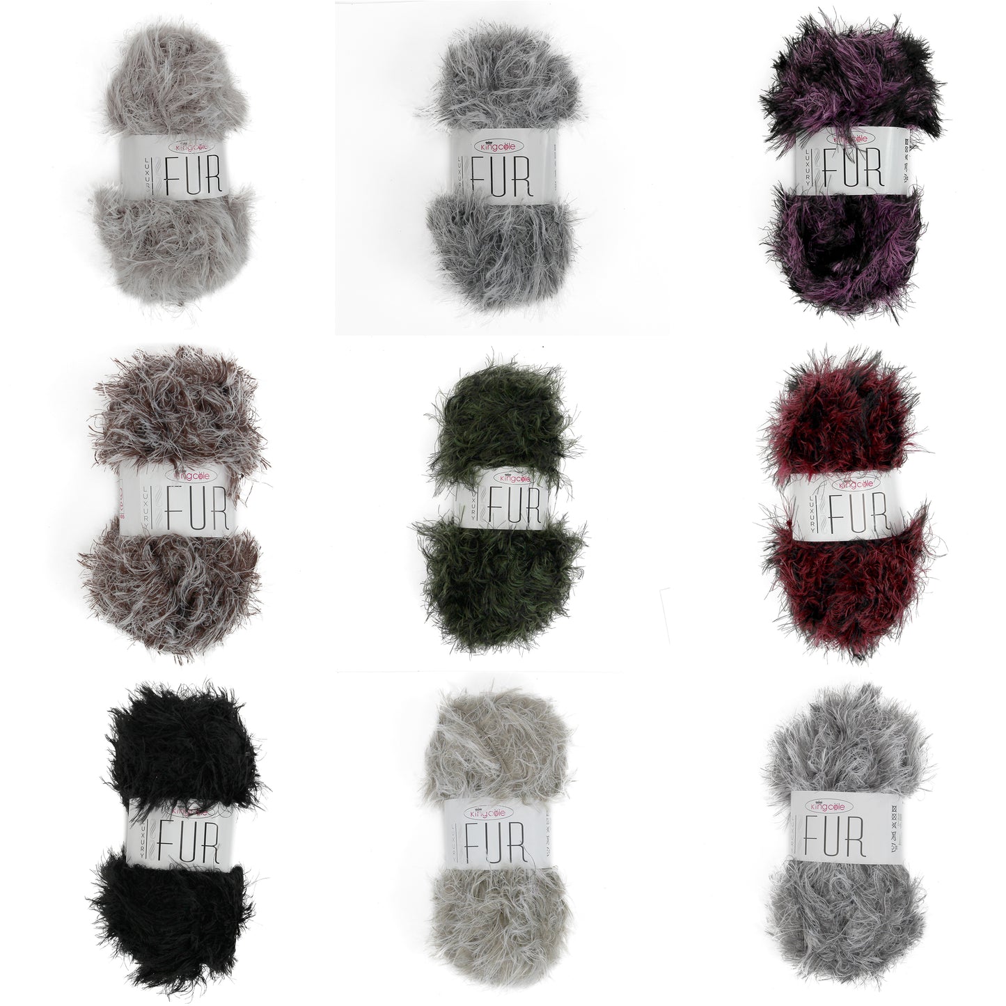 King Cole LUXURY FUR Knitting Yarn / Wool - Polar - 4209