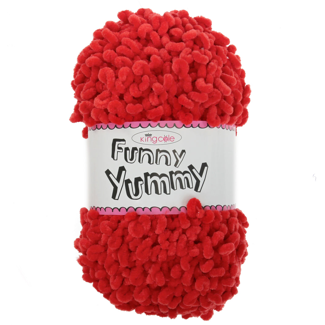 King Cole FUNNY YUMMY Knitting Yarn / Wool - 100g Ball - Red - 4148