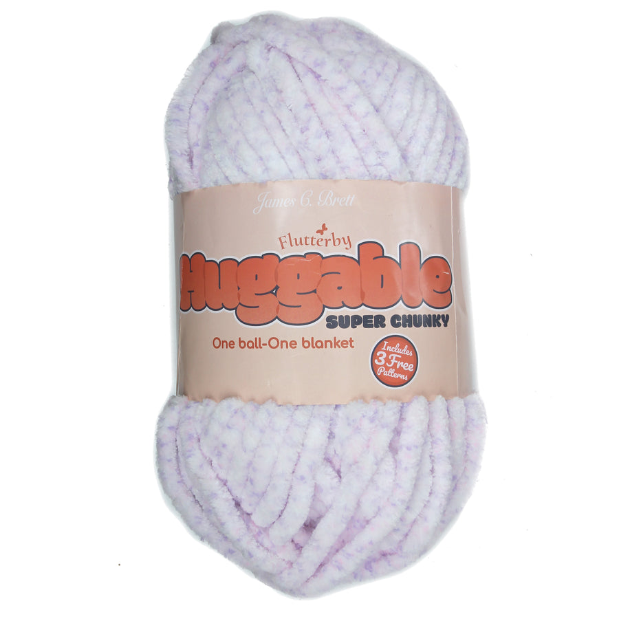 James C. Brett HUGGABLE Chenille Super Chunky: UG09 Pink / Purple Print